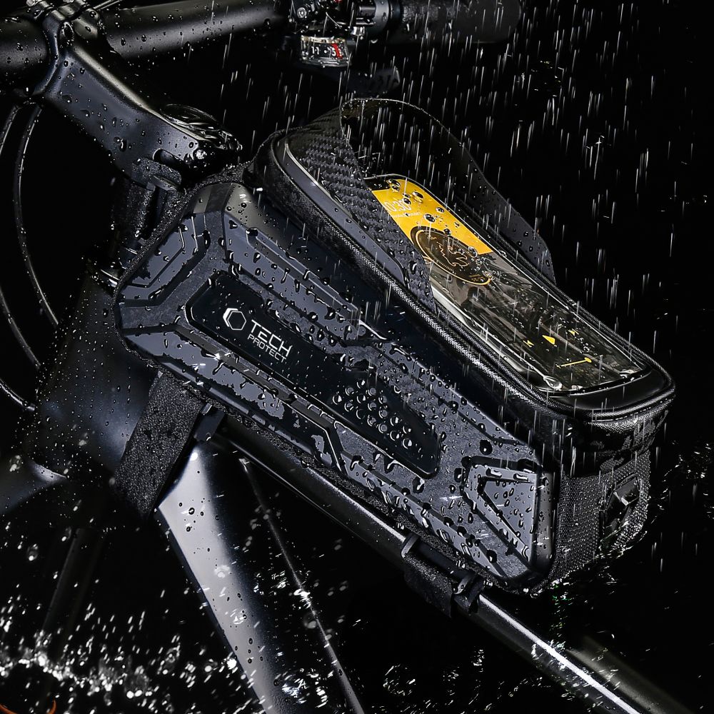 Tech-Protect V2 pyörälaukku, jossa on puhelintila 1.2l - musta