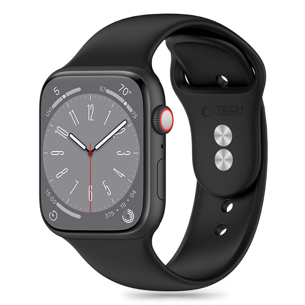 Tech-Protect silikonihihna Apple Watch 4 / 5 / 6 / 7 / 8 / 9 / SE (38 / 40 / 41 mm) - musta