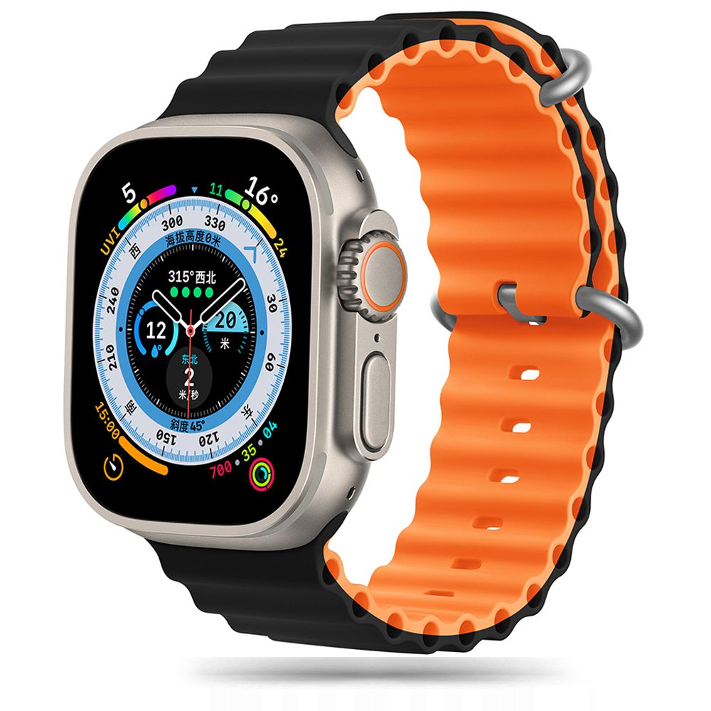 Tech-Protect IconBand Pro hihna Apple Watch 4-9 / SE / Ultra 1/2 (42/44/45/49 mm) - oranssi-musta
