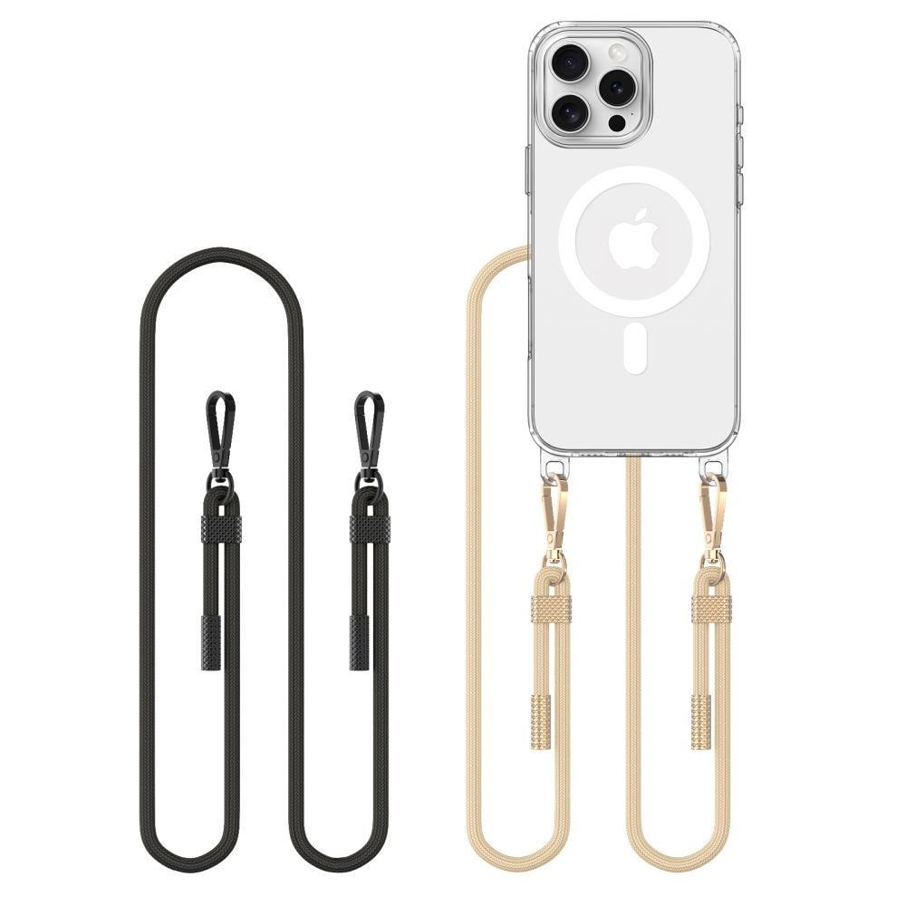 Tech-Protect FlexAir MagSafe -kotelo iPhone 16 Pro Maxille + 2 kiinnityskorua (musta ja taupe)