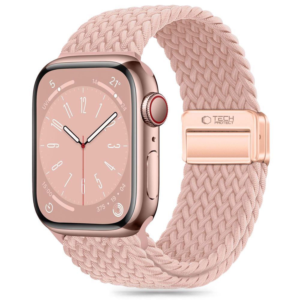 Tech-Protect Nylonmag hihna Apple Watch 4/5/6/7/8/9/SE (38/40/41 mm) - vaaleanpunainen