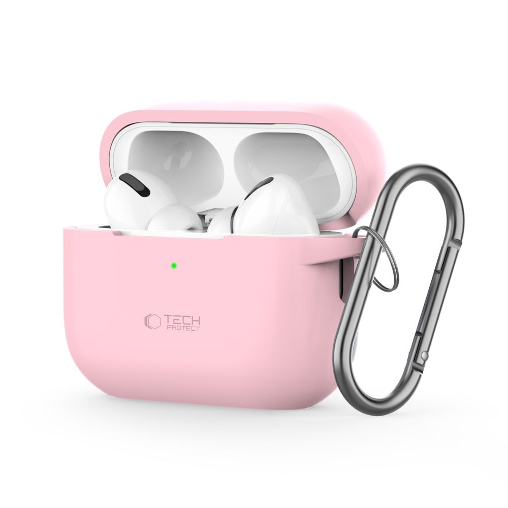 Tech-Protect Silikoni koukku kotelo Apple AirPods Pro 1 / 2 - vaaleanpunainen