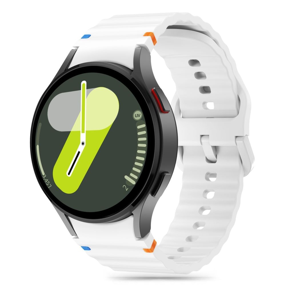 Tech-Protect silikoni urheiluranneke Samsung Galaxy Watch 4 / 5 / 5 Pro / 6 / 7 / FE - Valkoinen
