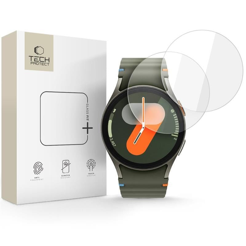 Tech-Protect Glass Fit+ 2-pack karkaistu lasi Samsung Galaxy Watch 40/41/42/43/44 mm - läpinäkyvä