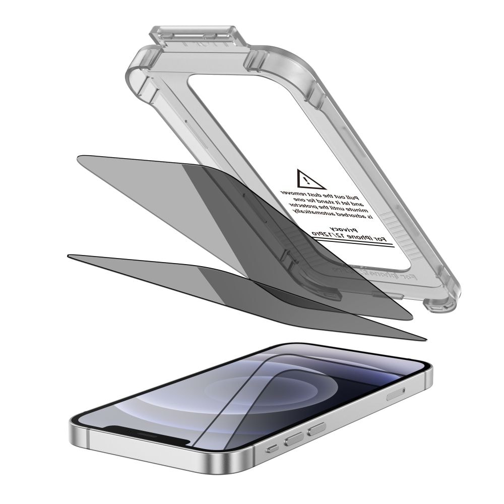 Tech-Protect Quick Set Spy+ -yksityisyyslasi 2-pack iPhone 12 / 12 Pro -puhelimelle