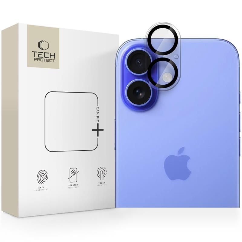 Tech-Protect Cam Fit+ kamerasuojus iPhone 16 / 16 Plus - läpinäkyvä