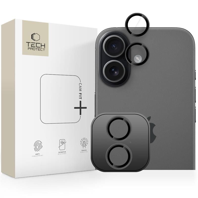Tech-Protect Camring Fit+ -kamerasuojus iPhone 17:lle - musta
