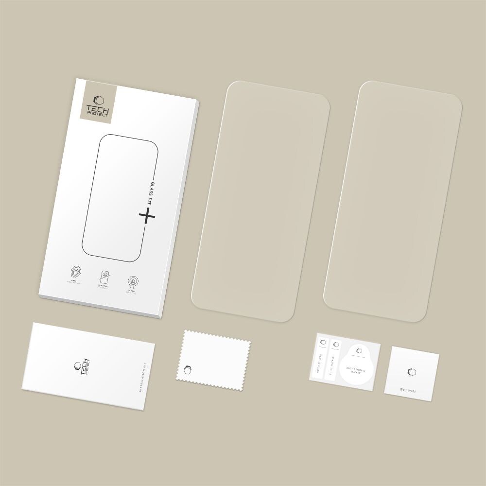 Tech-Protect Glass Fit+ 2-pack karkaistua lasia iPhone 17 Air - läpinäkyvää