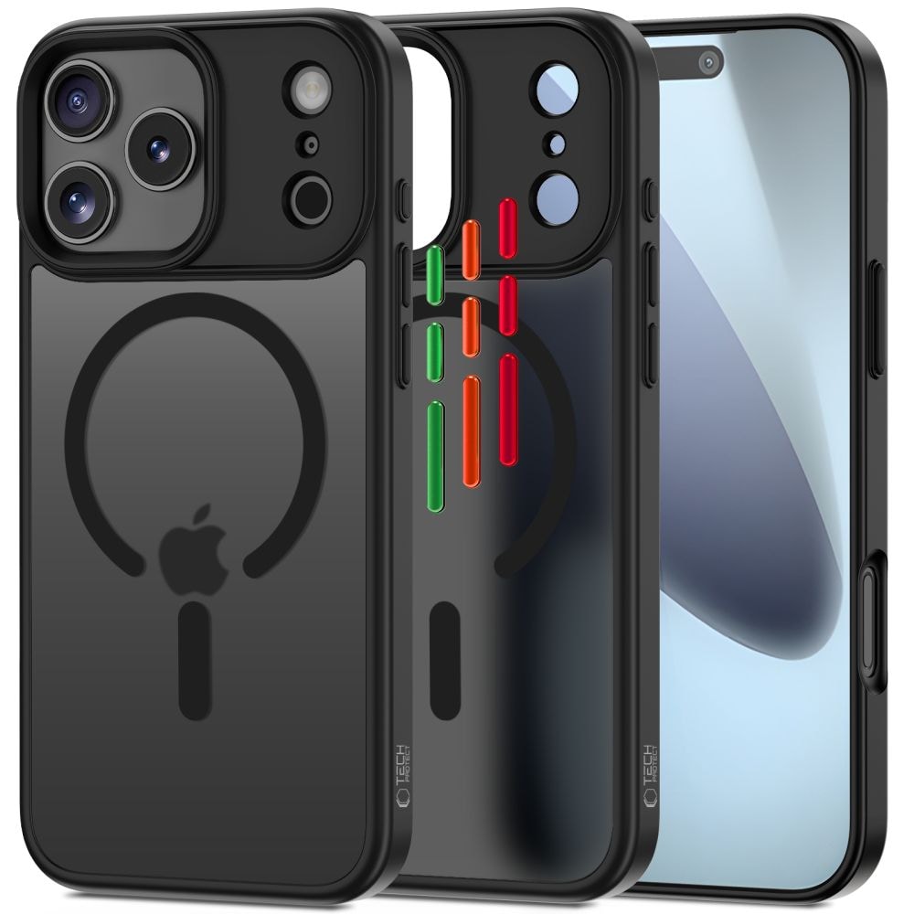 Tech-Protect MagMat XT 4-sarjainen MagSafe-kotelo iPhone 17 Pro:lle - mattamusta