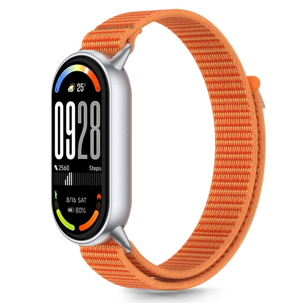 Tech-Protect Nylon Pro hihna Xiaomi Smart Band 8/9/10/NFC - oranssi-harmaa