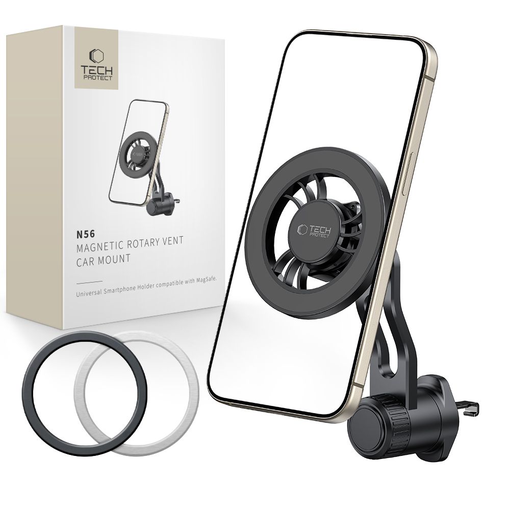 Tech-Protect N56 MagSafe auton tuuletusaukkokiinnike - musta