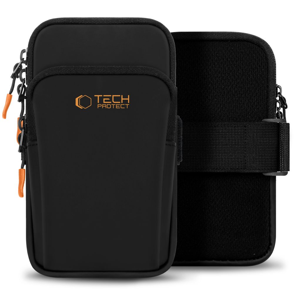 Tech-Protect M7 Universal Sport Armband Case - musta ja oranssi