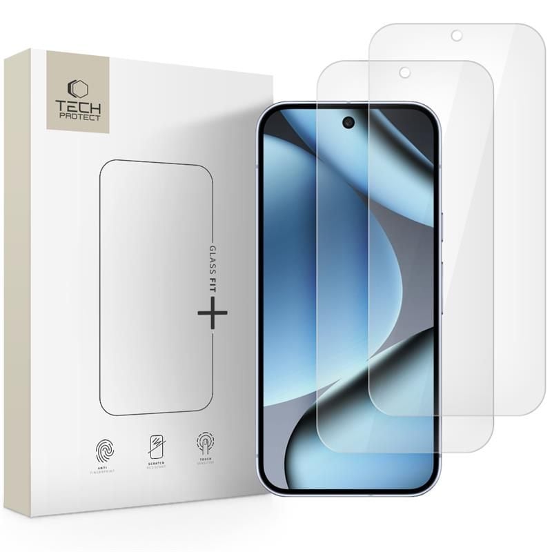 Tech-Protect Glass Fit+ 2-pack karkaistua lasia Google Pixel 9 Pro XL / 10 Pro XL - läpinäkyvää