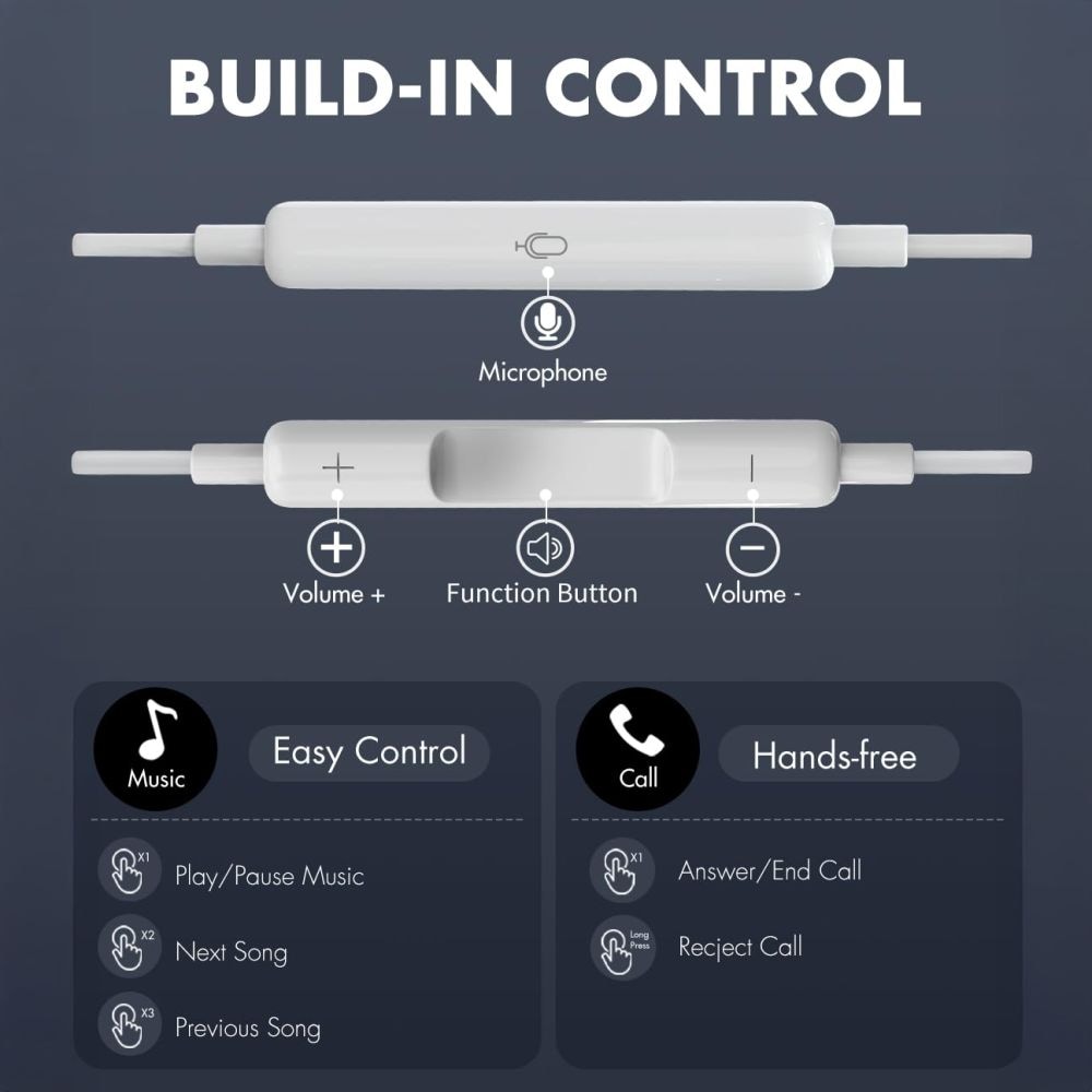 Tech-Protect Ultraboost Core G2 Mini Jack -kuulokkeet - valkoinen