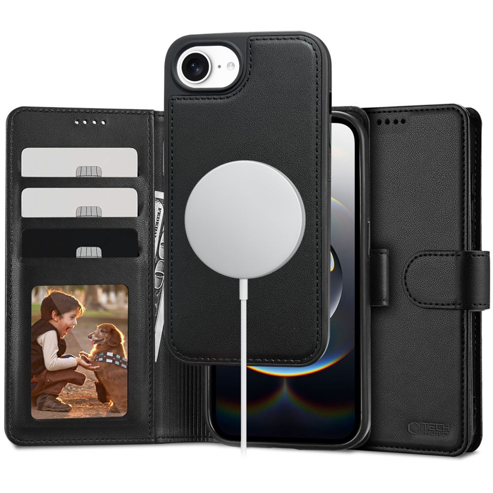 Tech-Protect lompakko MagSafe iPhone 16e kotelo - mattamusta