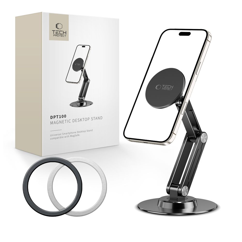 Tech-Protect DPT100 magneettinen MagSafe-pöytäpuhelimen pidike - musta