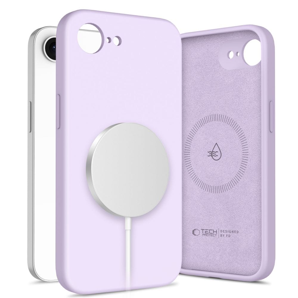 Tech-Protect Liquid Silicone MagSafe iPhone 16e -kotelo - violetti