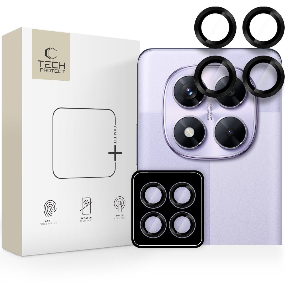 Tech-Protect Camring Pro+ kamerasuojus Xiaomi Redmi Note 14 Pro 5G / Poco X7 5G - musta - musta