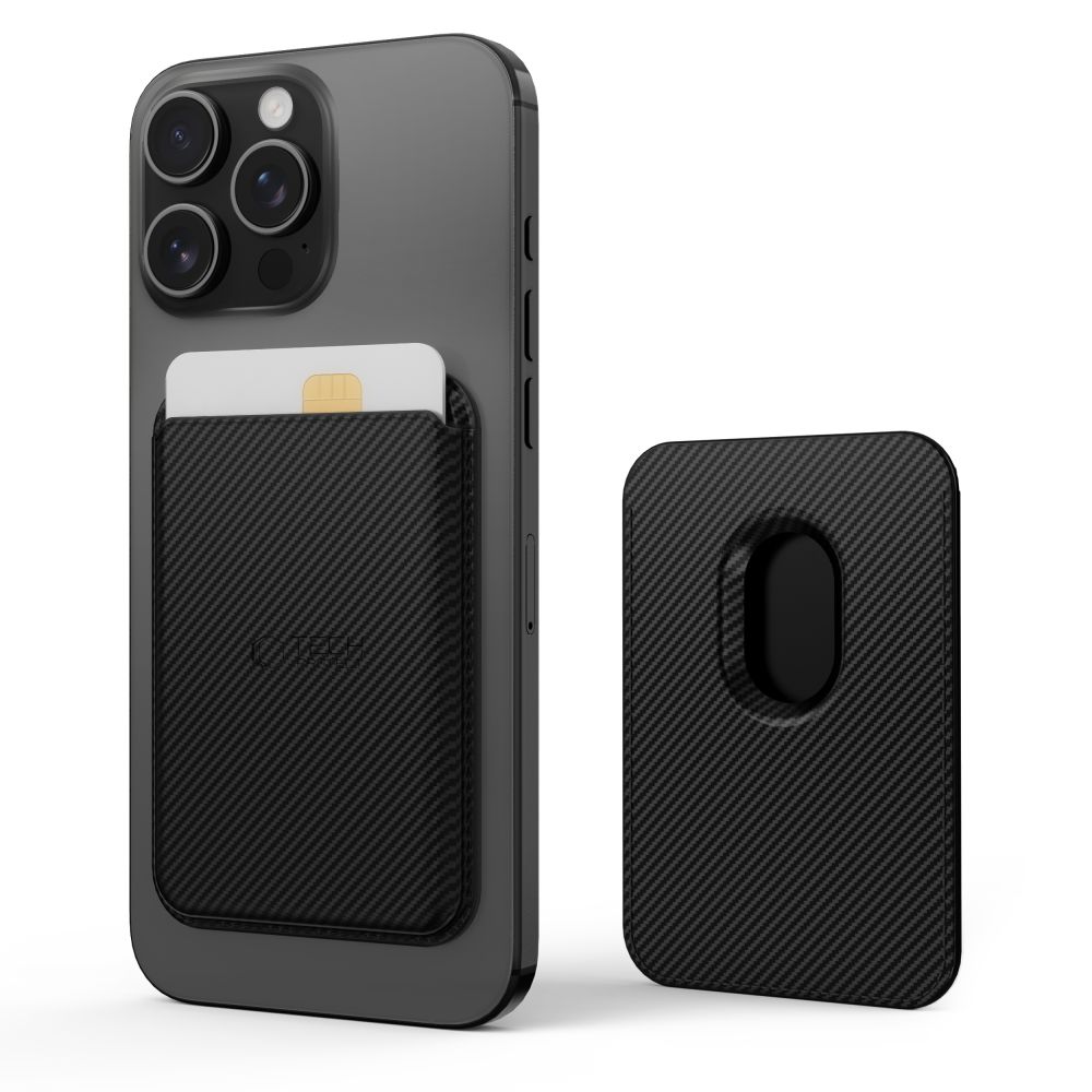 Tech-Protect MagWallet MagSafe -kotelo, universaali magneettinen korttipidike - musta