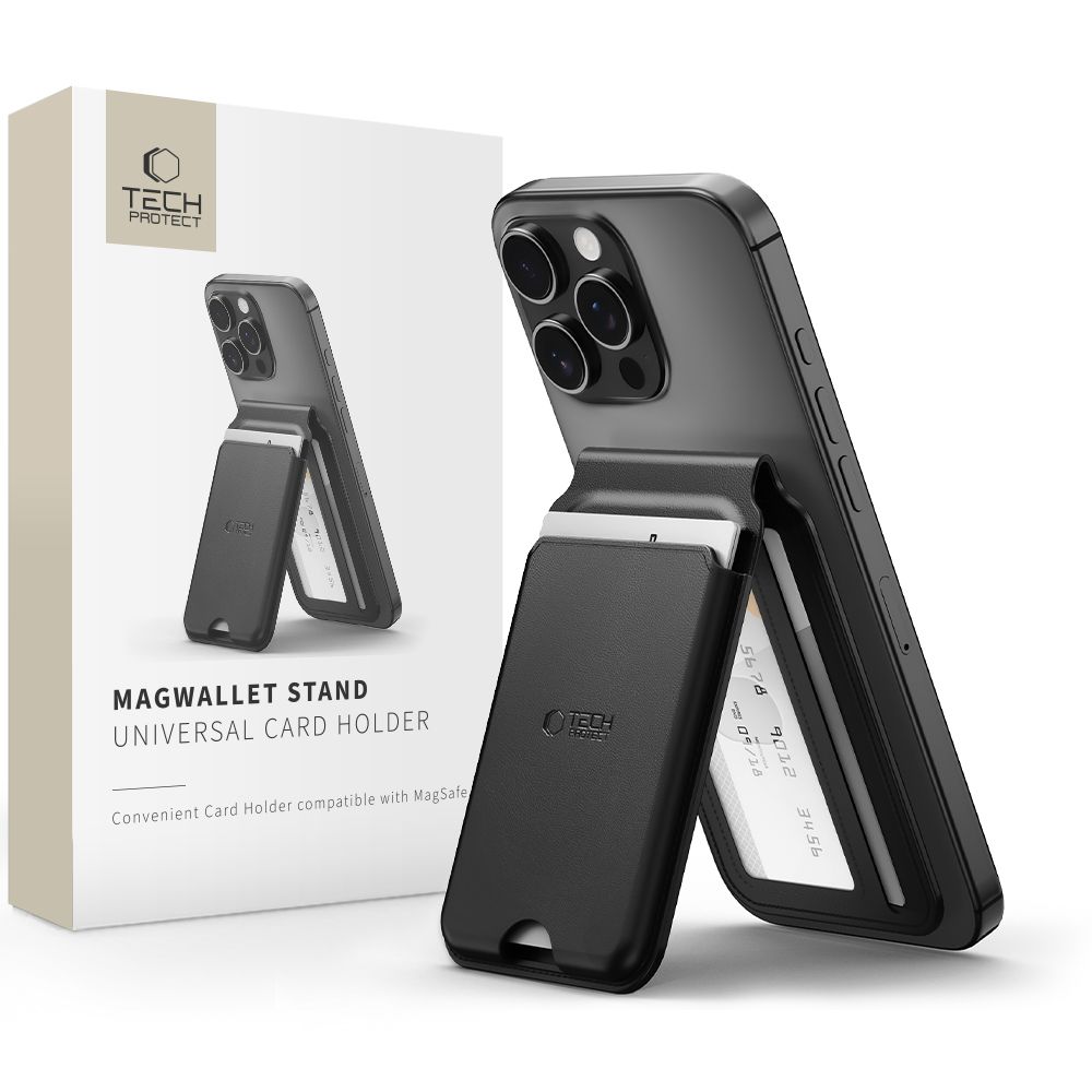 Tech-Protect MagWallet Stand MagSafe Universal Case - musta