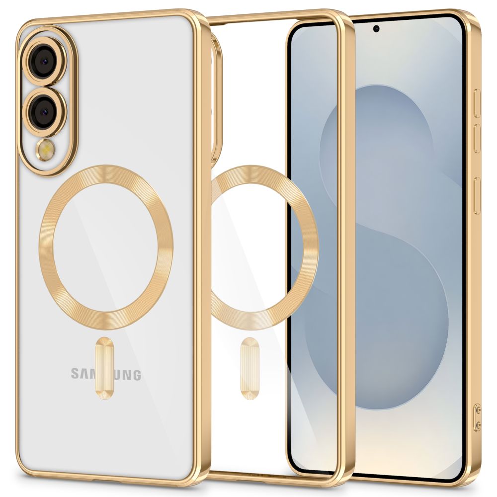 Tech-Protect MagFlex MagSafe kotelo Samsung Galaxy S25 Edge - läpinäkyvä kultaa