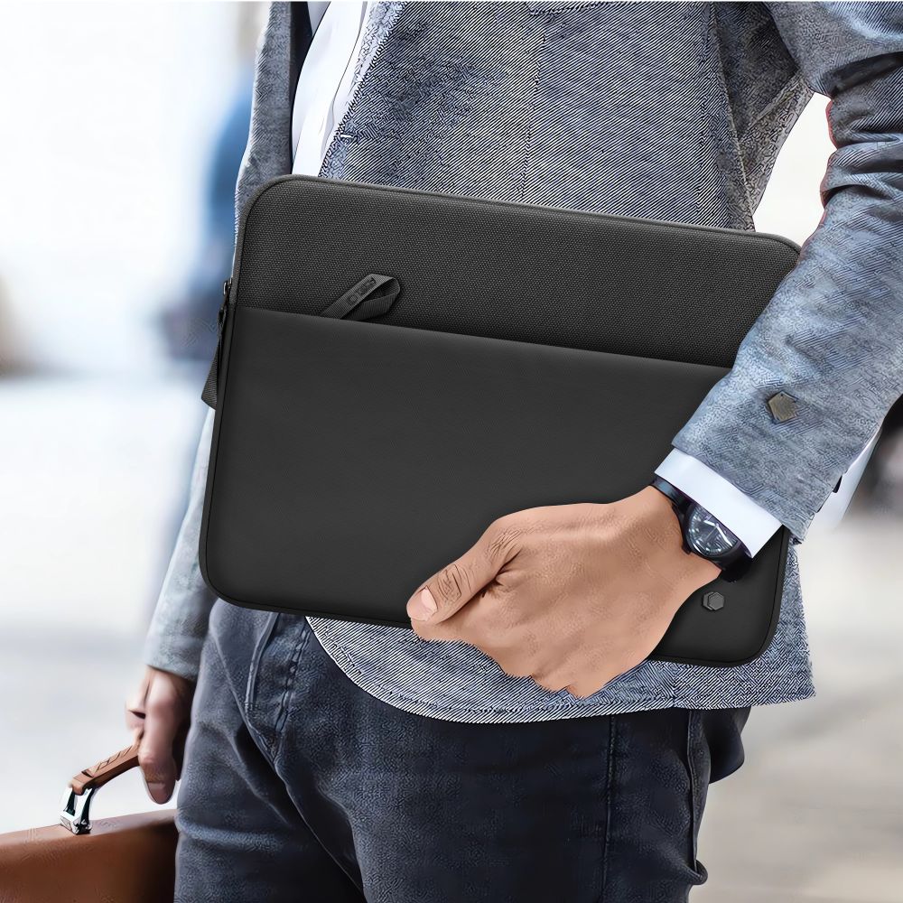 Tech-Protect Sleeve kannettavan tietokoneen laukku 15-16 - Musta