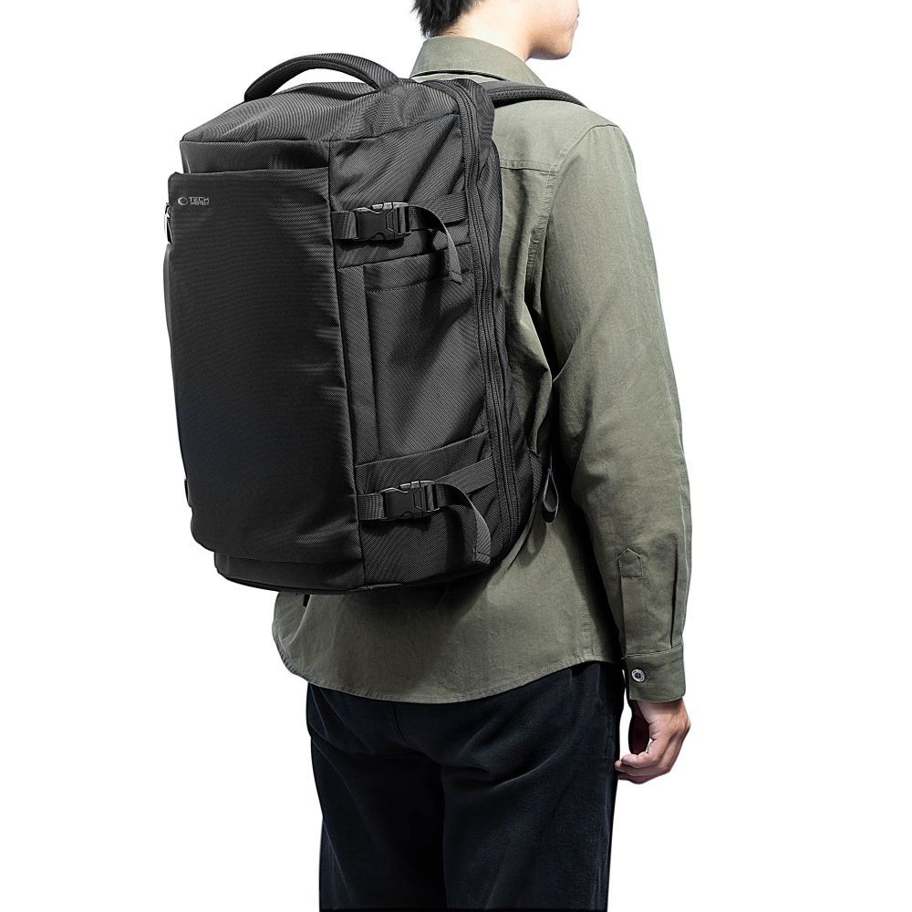 Tech-Protect Defender S40 reppu Ryanairille ja Wizzarille, 20L kannettava tietokone - musta