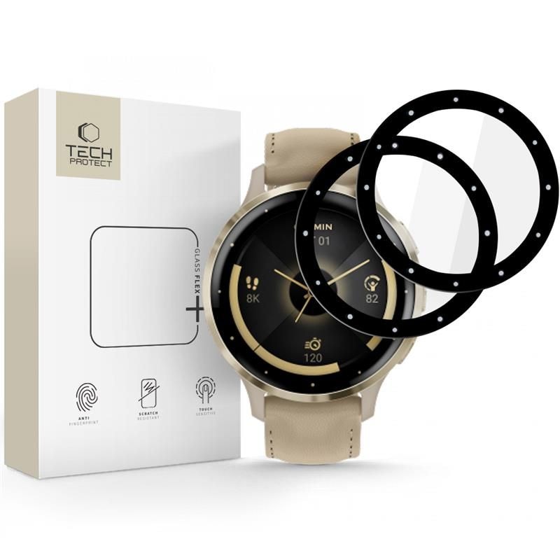 Tech-Protect Glass Flex+ 2-pack hybridilasi Garmin Venu 3S - musta