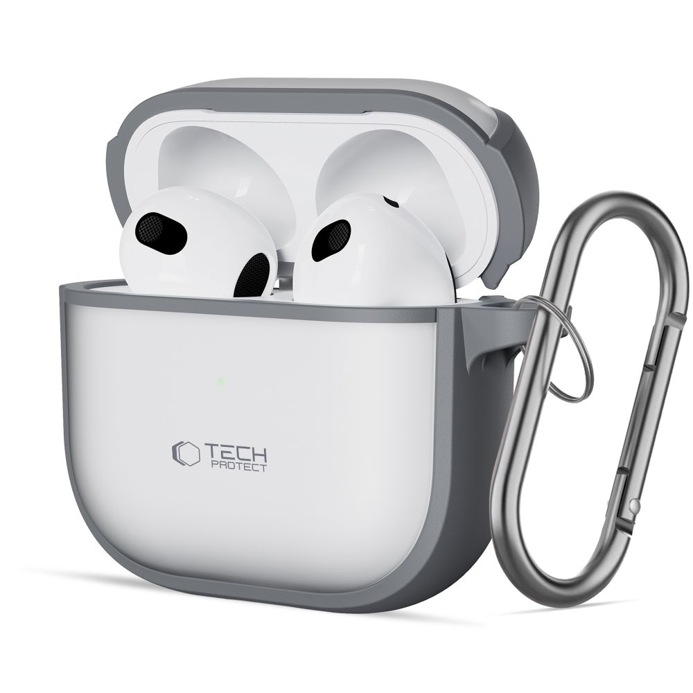 Tech-Protect Slim Hook -kotelo AirPods 4:lle - harmaa