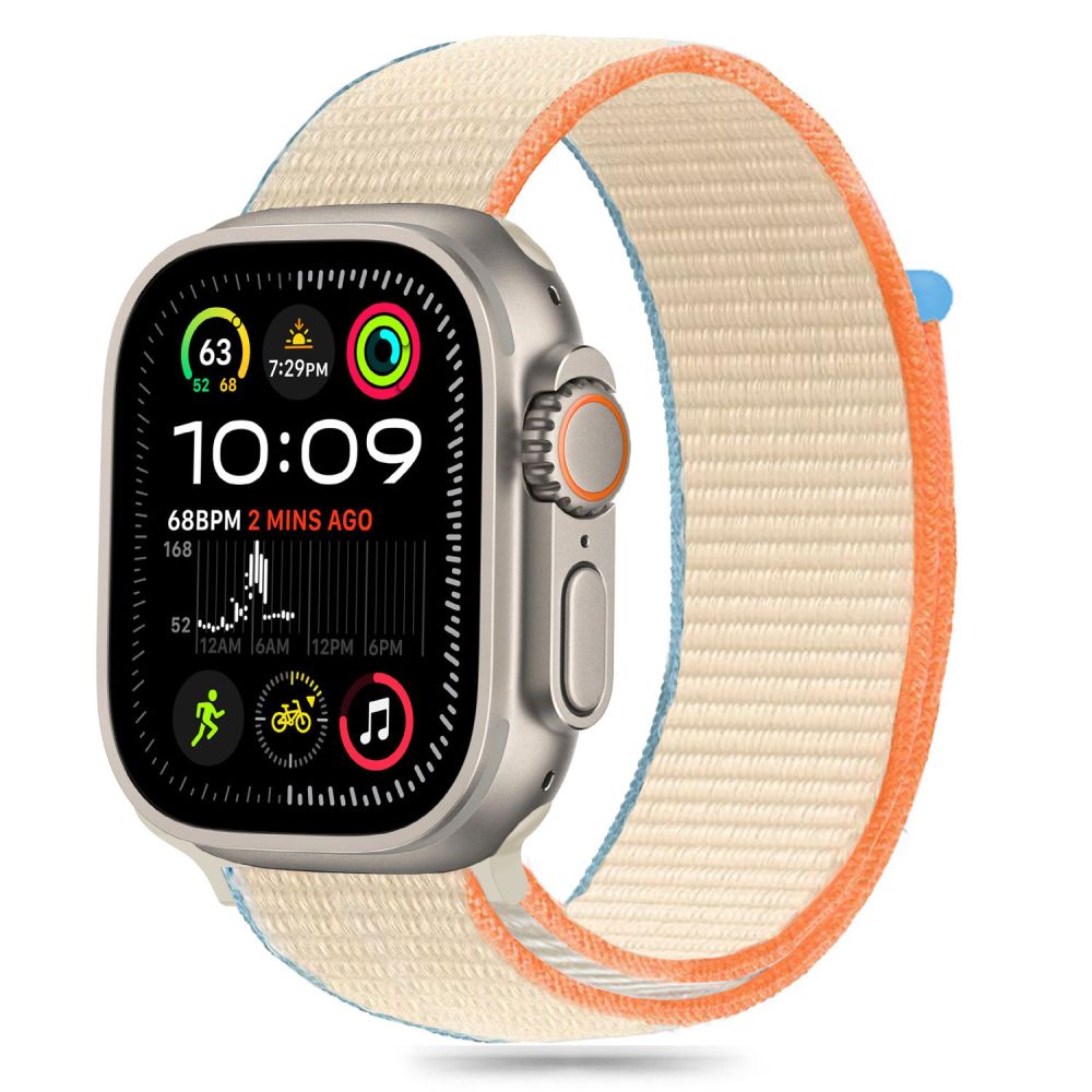 Tech-Protect Nylon Strap for Apple Watch 6/7/8/9/10/SE/Ultra 1/2 (44/45/46/49mm) - Beige