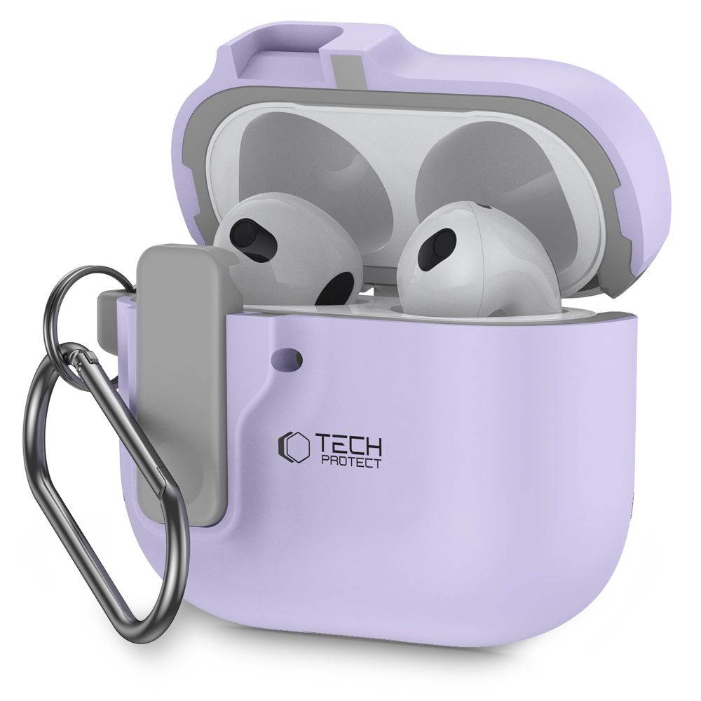 Tech-Protect Slim Hook -kotelo AirPods 4:lle - violetti