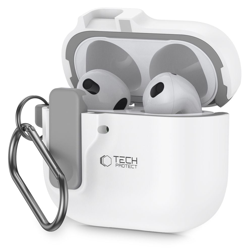 Tech-Protect Slim Hook -kotelo AirPods 4:lle - Valkoinen