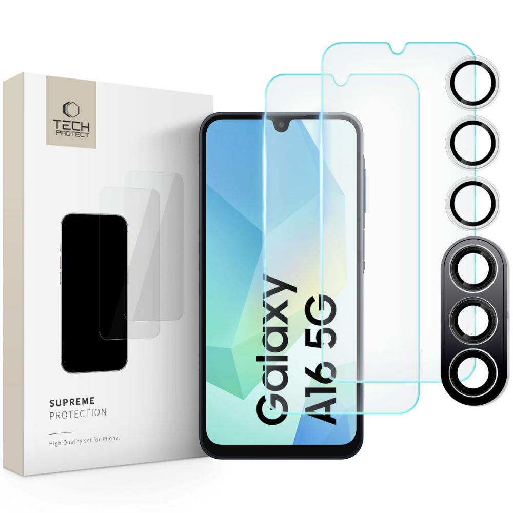 Tech-Protect Supreme Set karkaistu lasi Samsung Galaxy A16 4G / 5G - läpinäkyvä - läpinäkyvä