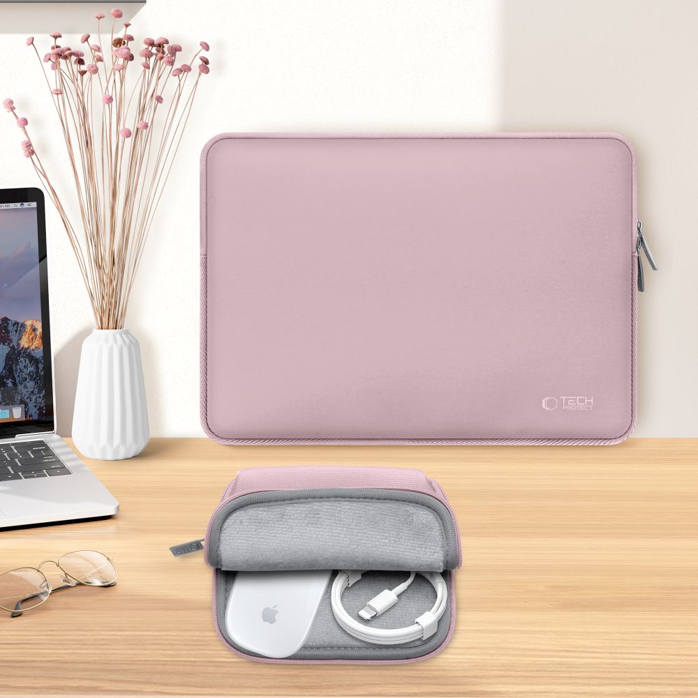 Tech-Protect Neoslim 15-16" kannettava tietokone laukku - vaaleanpunainen