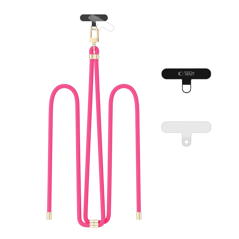Tech-Protect C7S Rope Crossbody -rannehihna - vaaleanpunainen