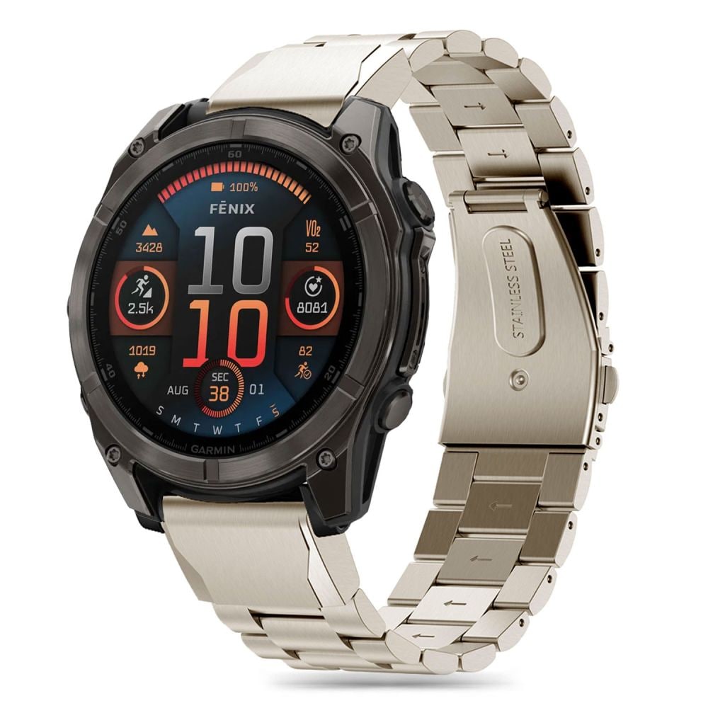 Tech-Protect ruostumaton rannekoru Garmin Fenix 5X/5X PLUS/6X/6X PRO/7X/8 (51 MM) - Titanium