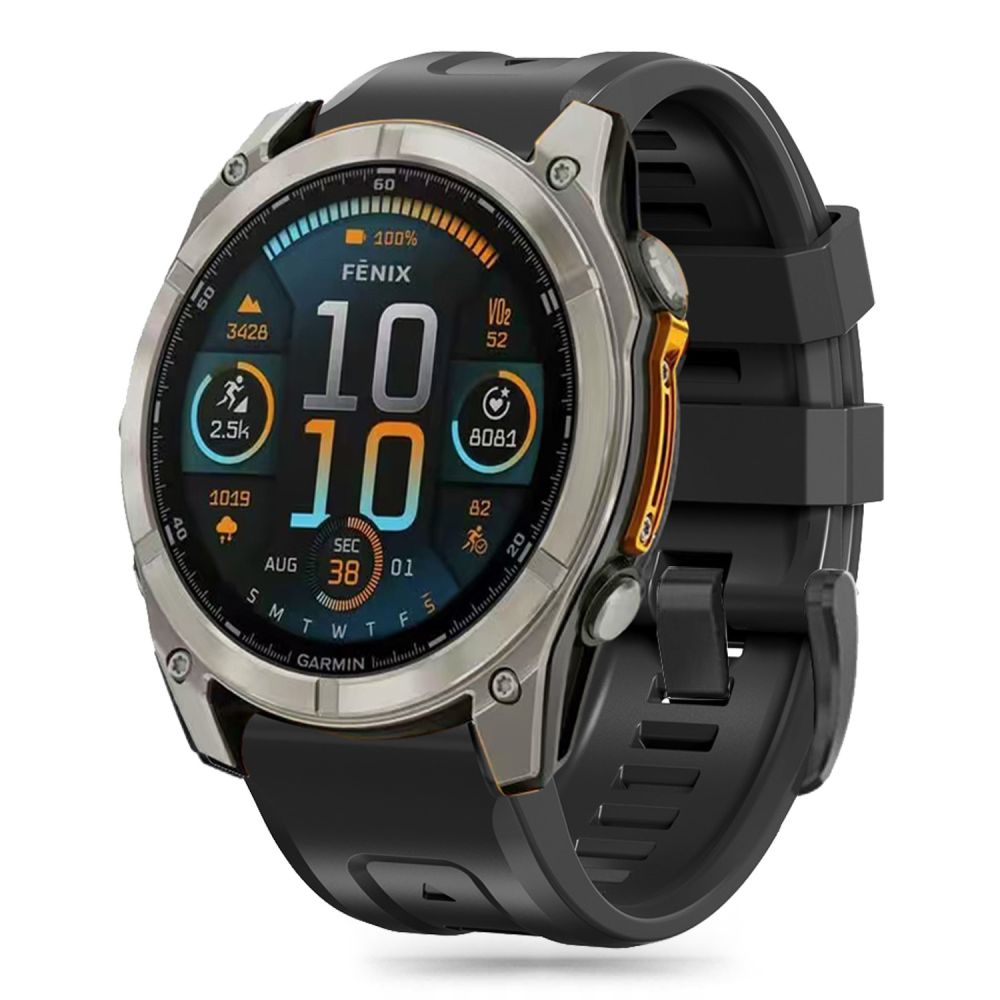 Tech-Protect silikonihihna Garmin Fenix 5X / 5X Plus / 6X / 6X Pro / 7X / 8 (51 mm) - Musta