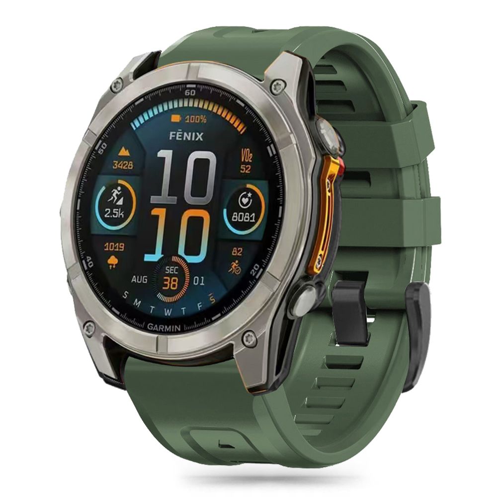 Tech-Protect Silikonihihna Garmin Fenix 5X / 5X Plus / 6X / 6X Pro / 7X / 8 (51 mm) - vihreä