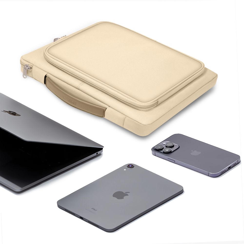 Tech-Protect Basic laukku 13-14" kannettavalle tietokoneelle - beige