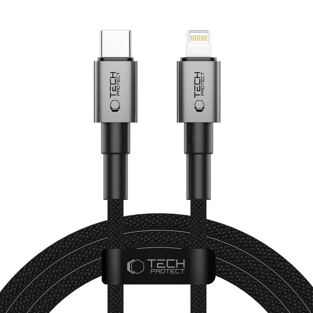 Tech-Protect Ultraboost DNA USB-C / Lightning PD27W/3A kaapeli 200 cm - harmaa