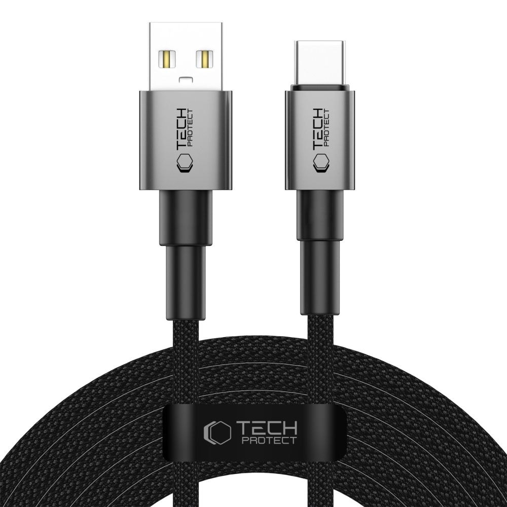 Tech-Protect Ultraboost DNA USB-A / USB-C kaapeli 15W/3A 300cm - harmaa - harmaa
