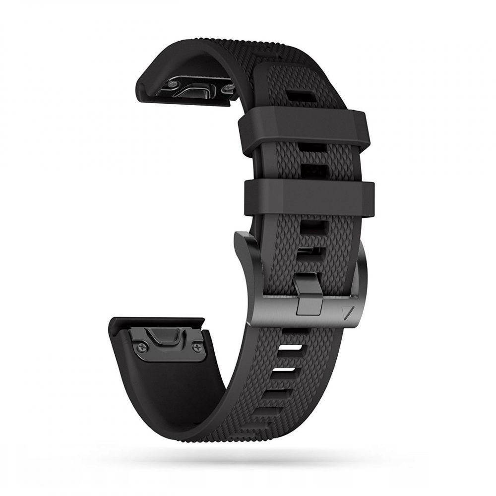 Tech-Protect Smooth Strap for Garmin Fenix 3 / 5X / 3HR / 5X Plus / 6X / 6X Pro / 7X - Musta