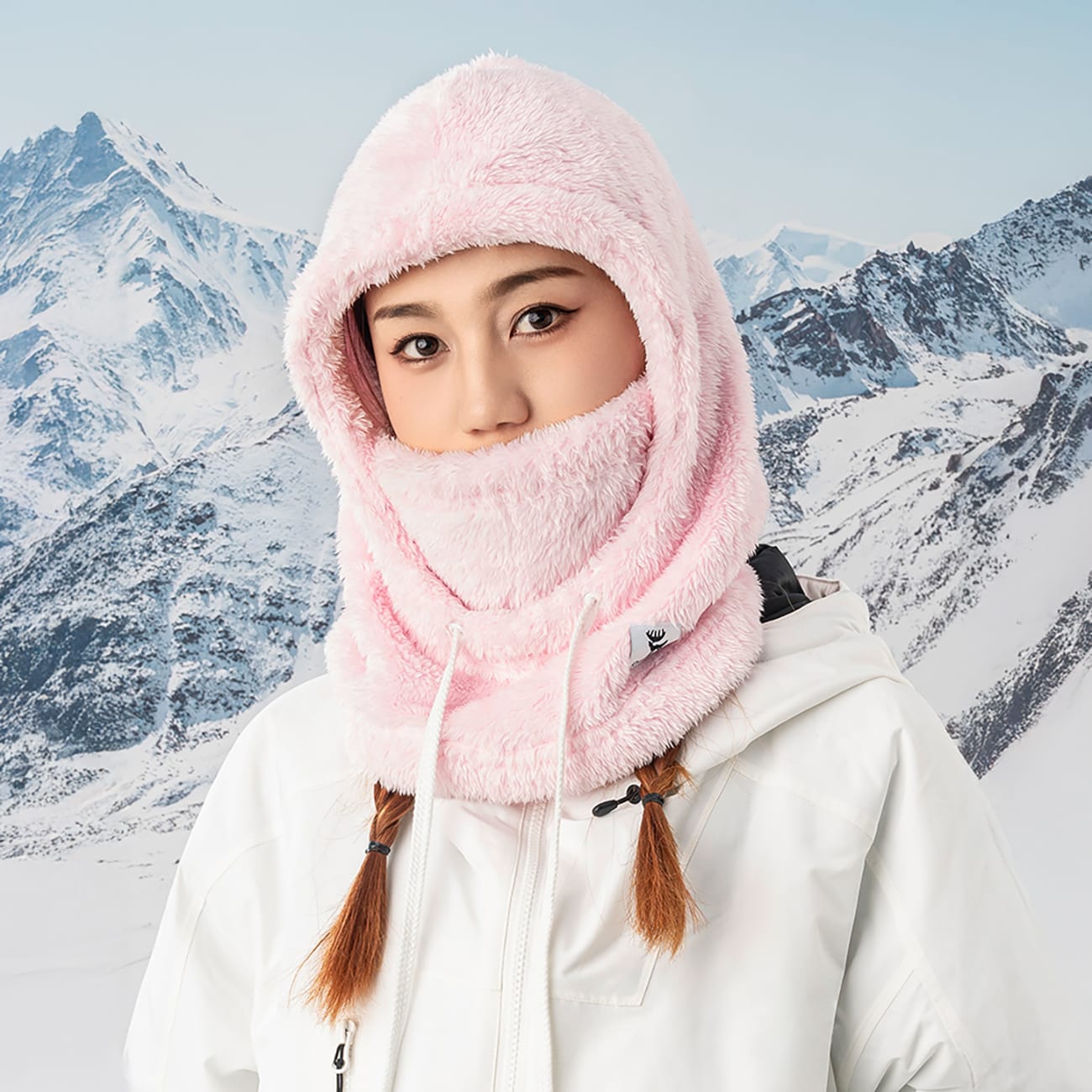 Qunature Arctic Velvet Ski Balaclava koko L - vaaleanpunainen