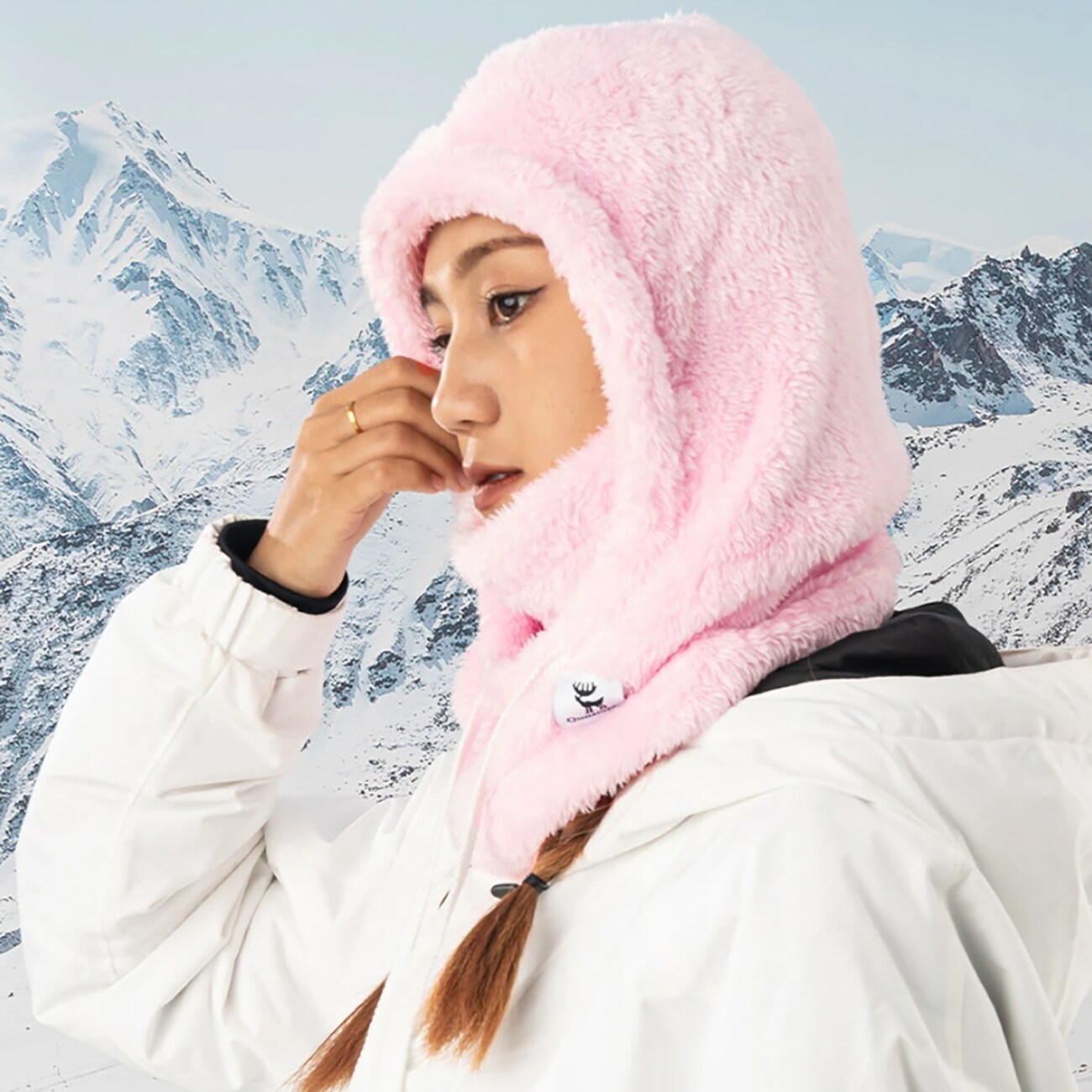 Qunature Arctic Velvet Ski Balaclava koko L - vaaleanpunainen