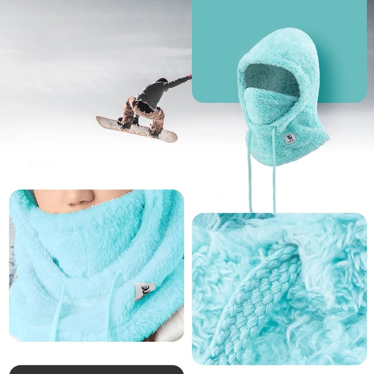 Qunature Arctic Velvet Ski Balaclava koko M - Minttu