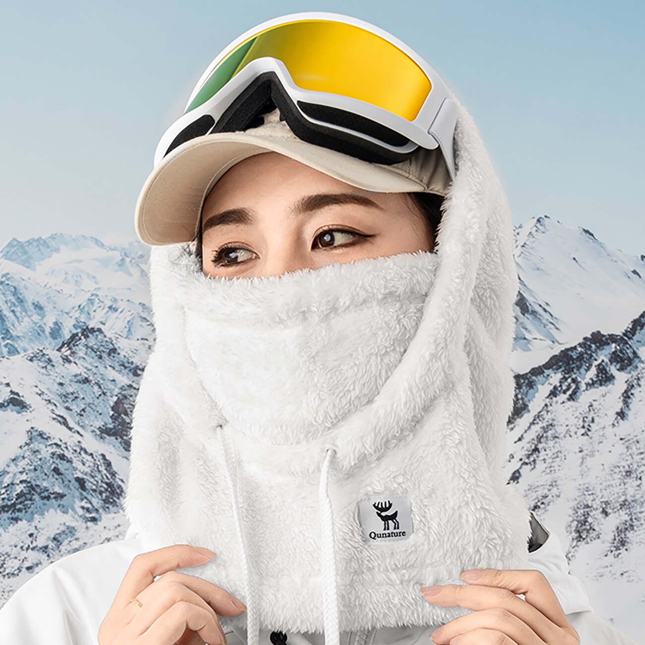 Qunature Arctic Velvet Ski Balaclava koko L - Valkoinen