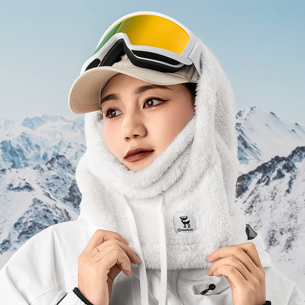 Qunature Arctic Velvet Ski Balaclava koko M - Valkoinen