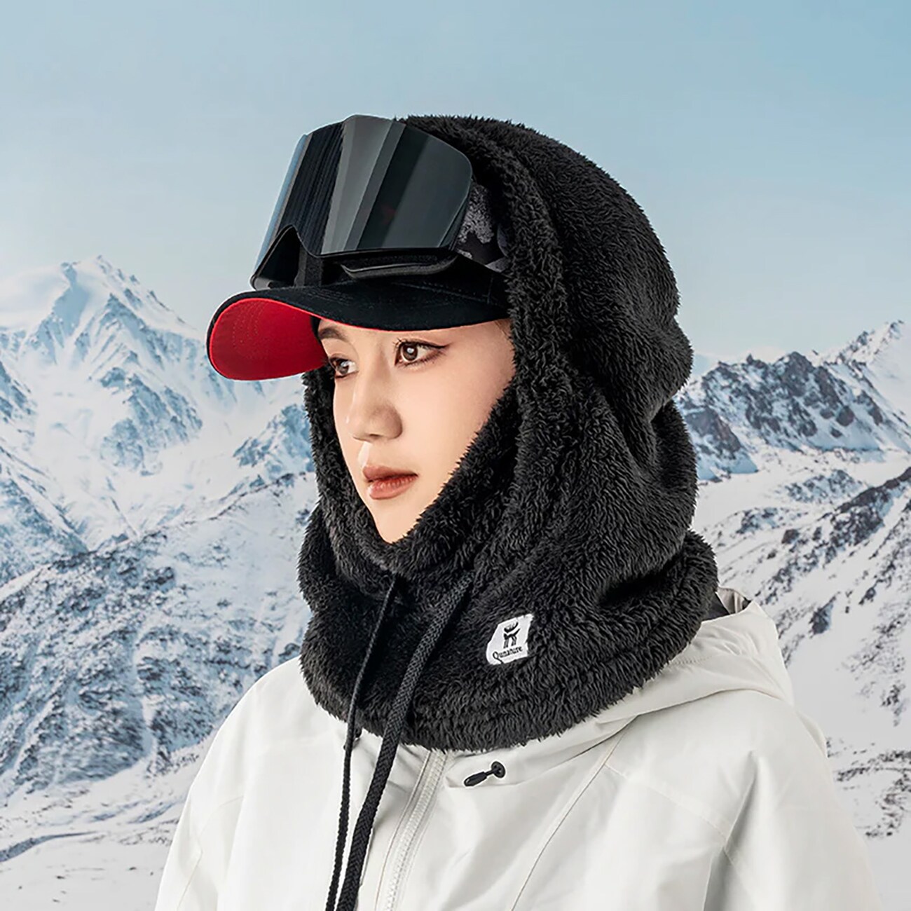 Qunature Arctic Velvet Ski Balaclava koko L - Musta