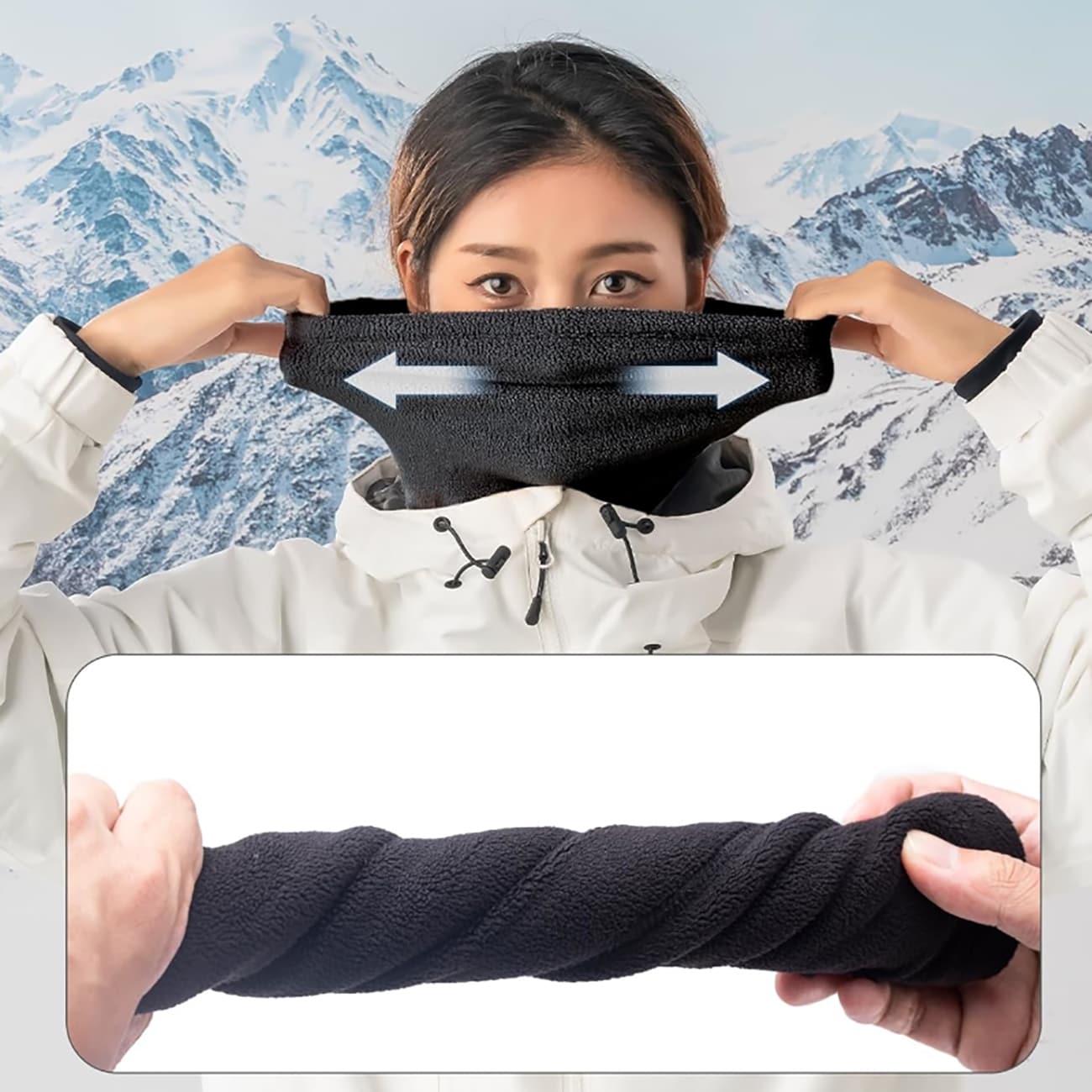 Qunature Oli Ski kaulalämmitin koko M - musta