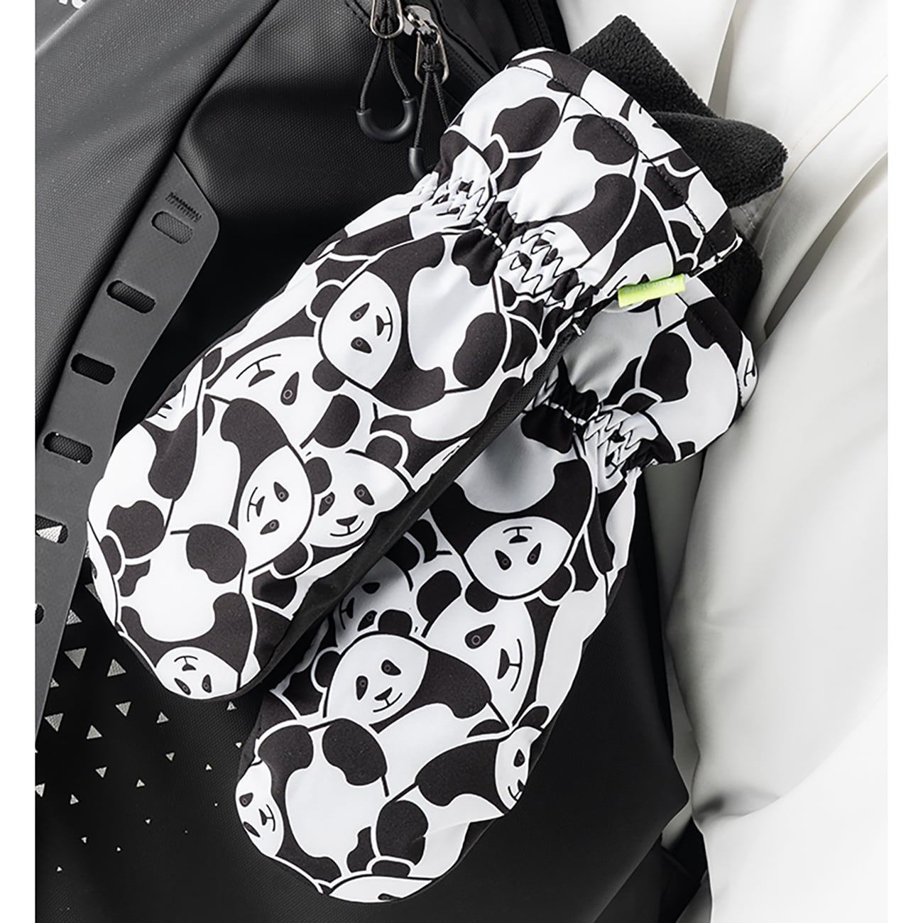 Qunature Panda Lämmönsiirto Hiihtohanskat Lasten koko S - Musta/Valkoinen